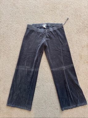 Juicy Couture Gray Velour Lounge Pants with Drawstring
